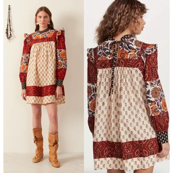 Alix of Bohemia | Sofia Patchwork Dress | Sz XS - Picture 1 of 9